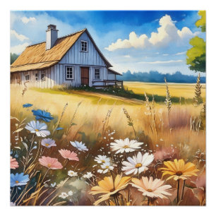 Field of Wildflowers Poster