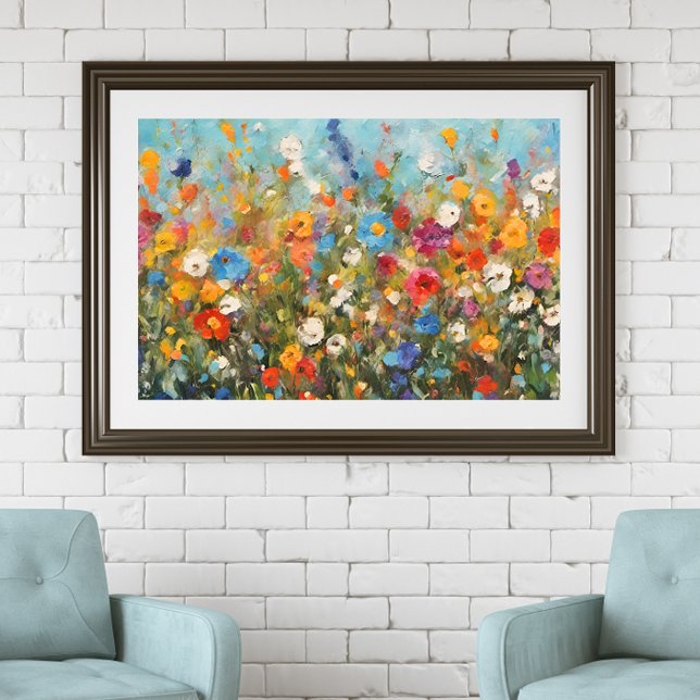 Field of Wildflowers unframed Poster (This versatile floral print complements several decor styles including modern and traditional.)