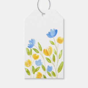 Field of Yellow Blue Flowers Gift Tags
