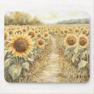 Field of Yellow Sunflowers Mouse Pad