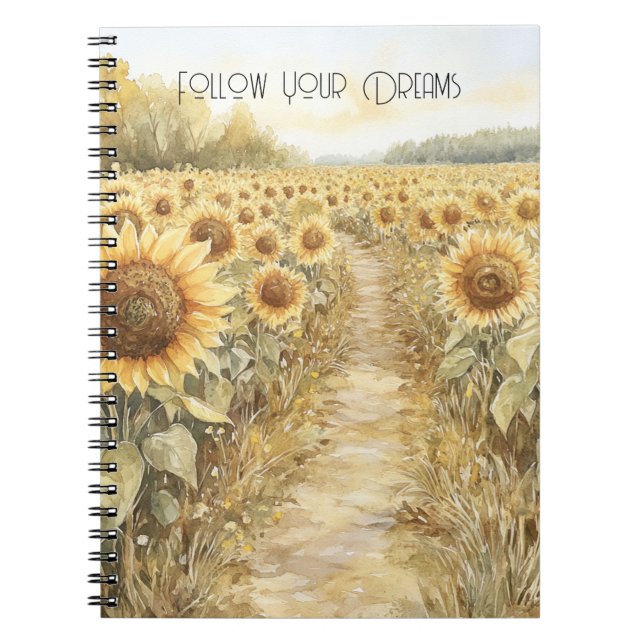 Field of Yellow Sunflowers   Notebook (Front)