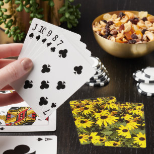 Field of Yellow Wildflowers Playing Cards