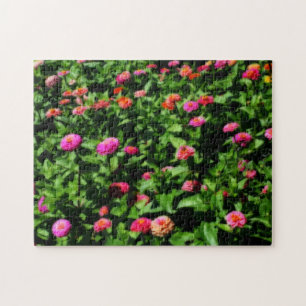 Field Of Zinnia Flowers Orton Effect Jigsaw Puzzle