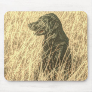 Field Outdoorsman Hunting Dog Puppy Black lab Mouse Pad