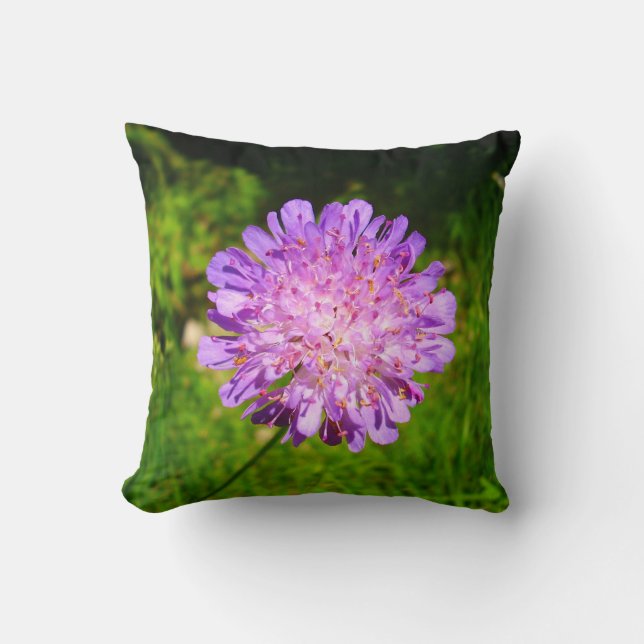 Field Scabious Throw Cushion (Front)