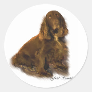 Field Spaniel Art Gifts Classic Round Sticker