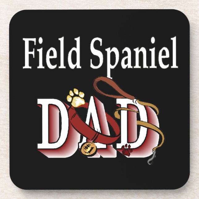Field Spaniel Dad Coaster (Front)