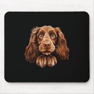 Field Spaniel Dog Mum Dad Peeking Puppy Mouse Pad