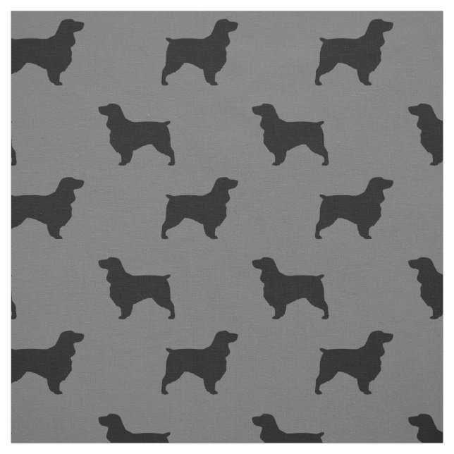 Field Spaniel Dog Silhouettes Fieldies Patterned Fabric (Swatch)