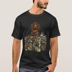  Field Spaniel Dog With Deer Antler T-Shirt