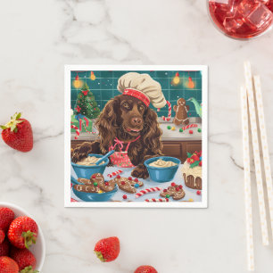 Field Spaniel Holiday Baking: Festive Christmas Napkin