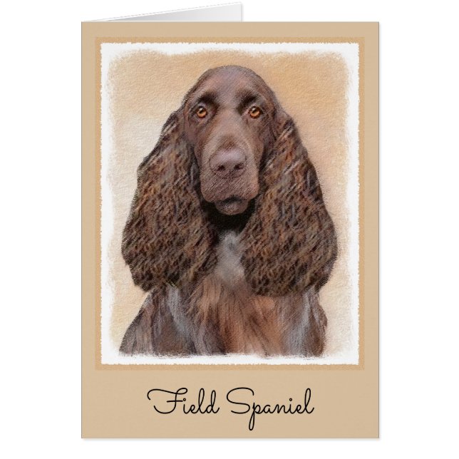 Field Spaniel Painting - Cute Original Dog Art (Front)