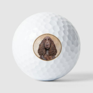 Field Spaniel Painting - Cute Original Dog Art Golf Balls