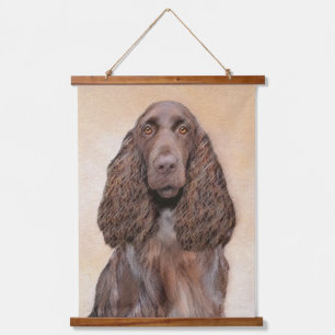 Field Spaniel Painting - Cute Original Dog Art Hanging Tapestry
