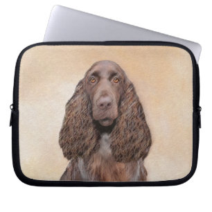 Field Spaniel Painting - Cute Original Dog Art Laptop Sleeve