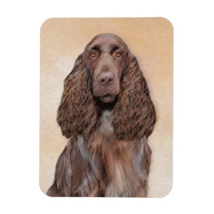 Field Spaniel Painting - Cute Original Dog Art Magnet