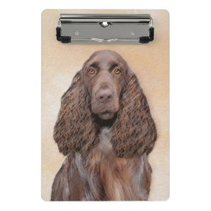Field Spaniel Painting - Cute Original Dog Art Mini Clipboard
