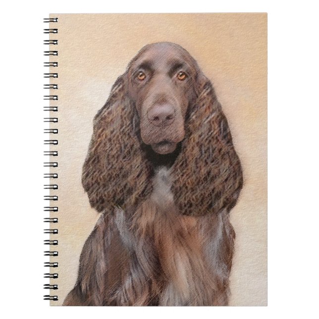 Field Spaniel Painting - Cute Original Dog Art Notebook (Front)