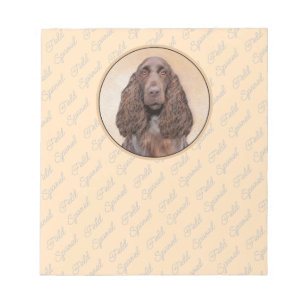 Field Spaniel Painting - Cute Original Dog Art Notepad