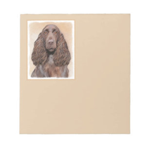 Field Spaniel Painting - Cute Original Dog Art Notepad