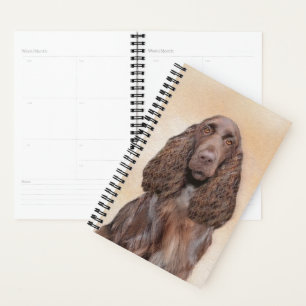 Field Spaniel Painting - Cute Original Dog Art Planner