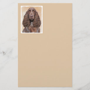 Field Spaniel Painting - Cute Original Dog Art Stationery