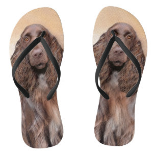Field Spaniel Painting - Cute Original Dog Art Thongs