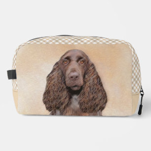 Field Spaniel Painting Roan Cute Original Dog Art Dopp Kit