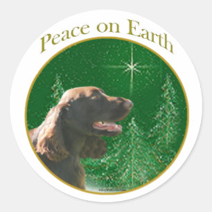 Field Spaniel Peace Classic Round Sticker