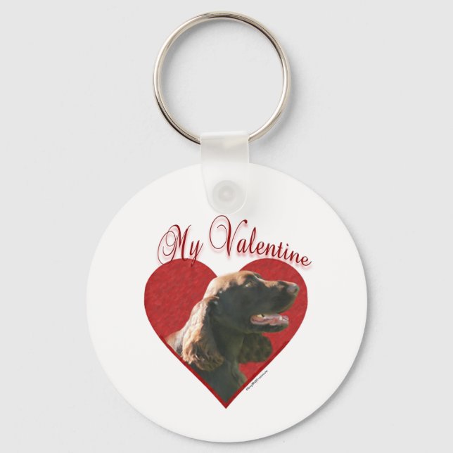 Field Spaniel Valentine Key Ring (Front)