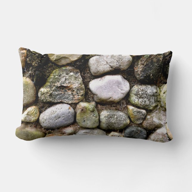 Field Stone, rocks, distressed stone Lumbar Cushion (Front)