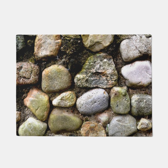 Field Stone, rocks, distressed stone, rustic stone Doormat (Front)