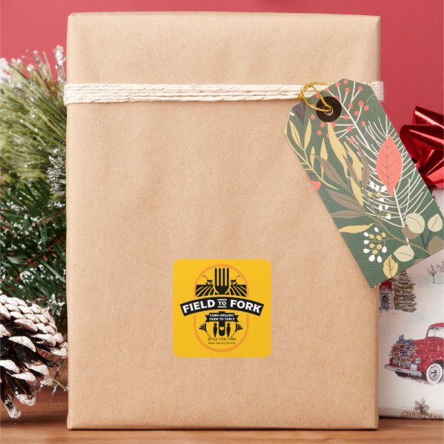 Field to Fork Square Sticker (Holiday)