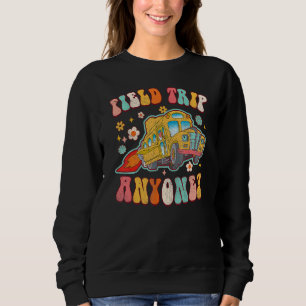 Field Trip Anyone Groovy School Bus Driver Yellow Sweatshirt