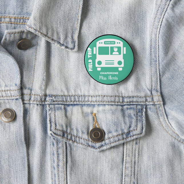Field trip Chaperone - Monogram Name - Customise 6 Cm Round Badge (In Situ)