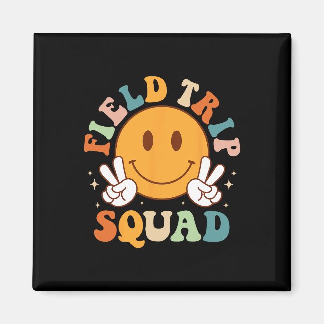 Field-trip Squad Groovy Field Day 0 Teacher Kids  Magnet (Front)