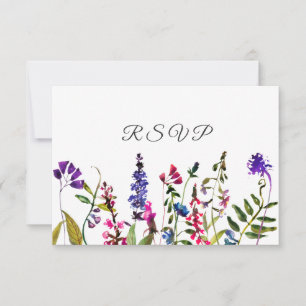 Field Wildflowers wedding RSVP Card