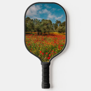 field with flowers and trees pickleball paddle