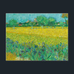 Field with Irises near Arles by Vincent van Gogh Postcard<br><div class="desc">Vincent van Gogh - Field with Irises near Arles,  1888. 
Vincent Willem van Gogh (1853-1890) was a Dutch Post-Impressionist painter who posthumously became one of the most famous and influential figures in Western art history.</div>