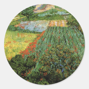 Field with Poppies by Vincent van Gogh Classic Round Sticker