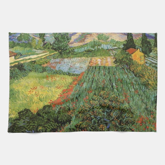 Field with Poppies by Vincent van Gogh Tea Towel (Horizontal)