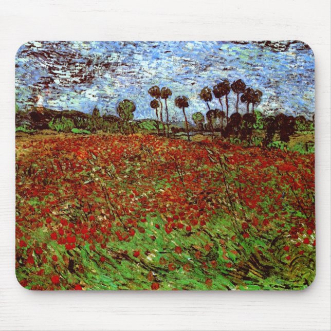 Field with Poppies Van Gogh Fine Art Mouse Pad (Front)