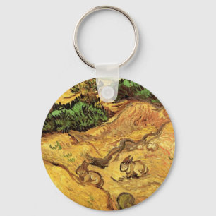 Field with Two Rabbits by Vincent van Gogh Key Ring