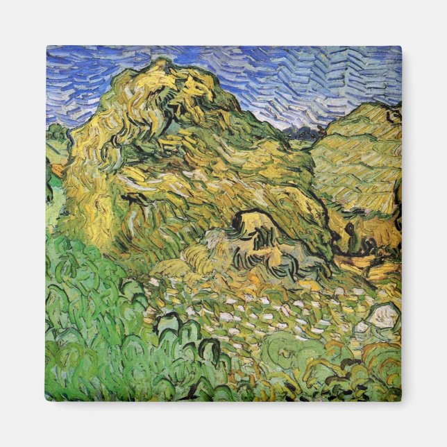 Field with Wheat Stacks by Vincent van Gogh Magnet (Front)