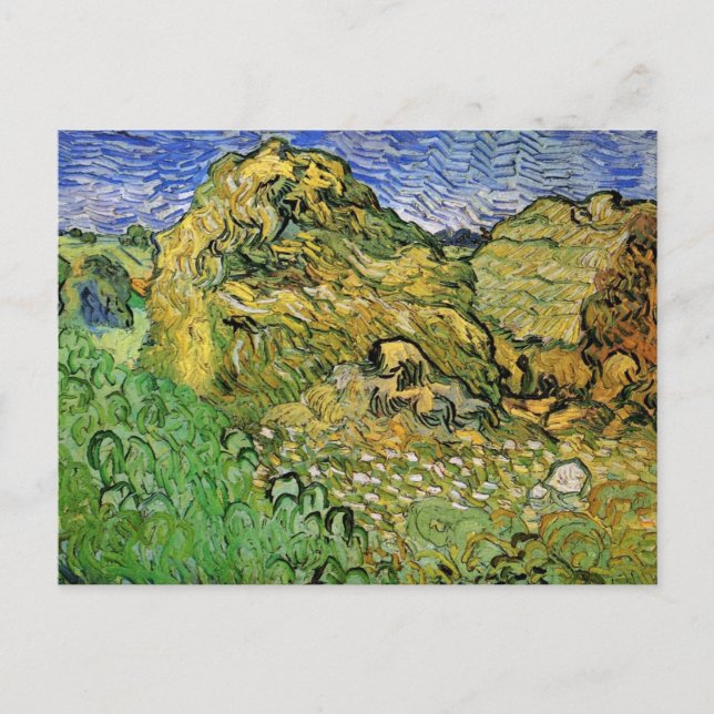 Field with Wheat Stacks by Vincent van Gogh Postcard (Front)