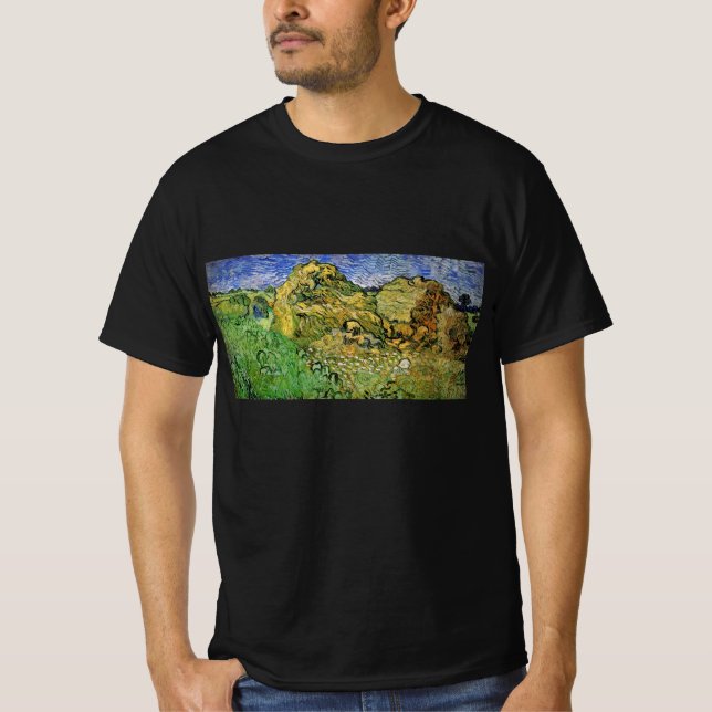 Field with Wheat Stacks by Vincent van Gogh T-Shirt (Front)