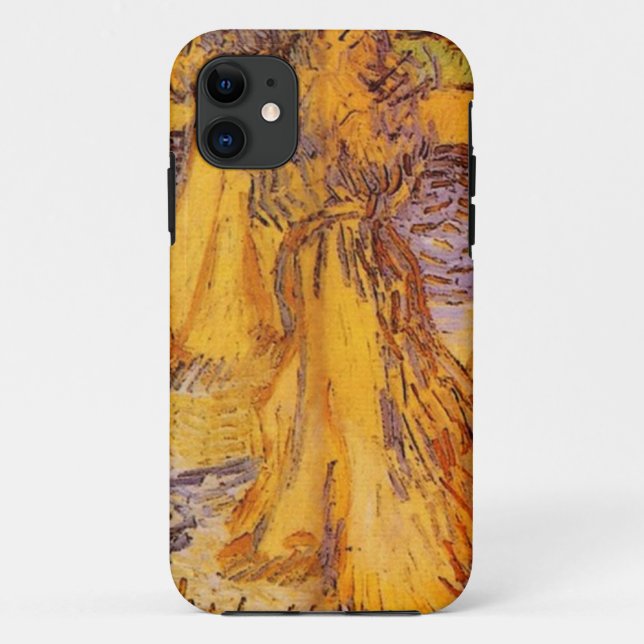 Field with Wheat Stacks, Vincent van Gogh. Case-Mate iPhone Case (Back)