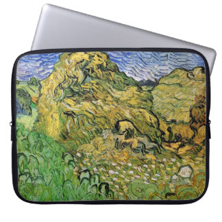 Field with Wheat Stacks, Vincent van Gogh. Laptop Sleeve