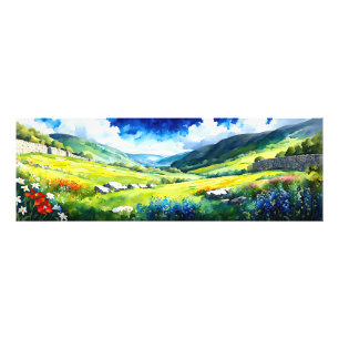 "Fielddale" Wide Landscape Yorkshire Dales Scene Photo Print