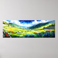 "Fielddale" Wide Landscape Yorkshire Dales Scene